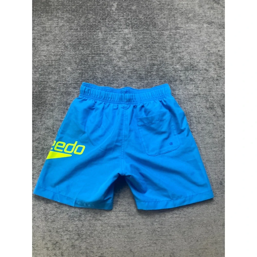 Speedo Volley Board Shorts Boys Medium Blue Swimwear Beach Wear Logo Drawstring